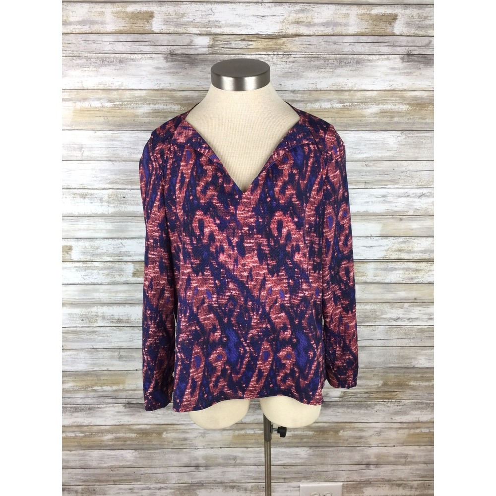 JULIE‎ BILLIART  Blouse  Boutique Women's SMALL Pink Purple Printed Top Shirt